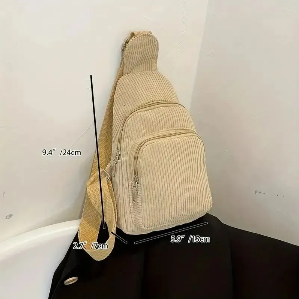 Vintage Corduroy Crossbody Bag - Mini Backpack Purse 评论和价格
