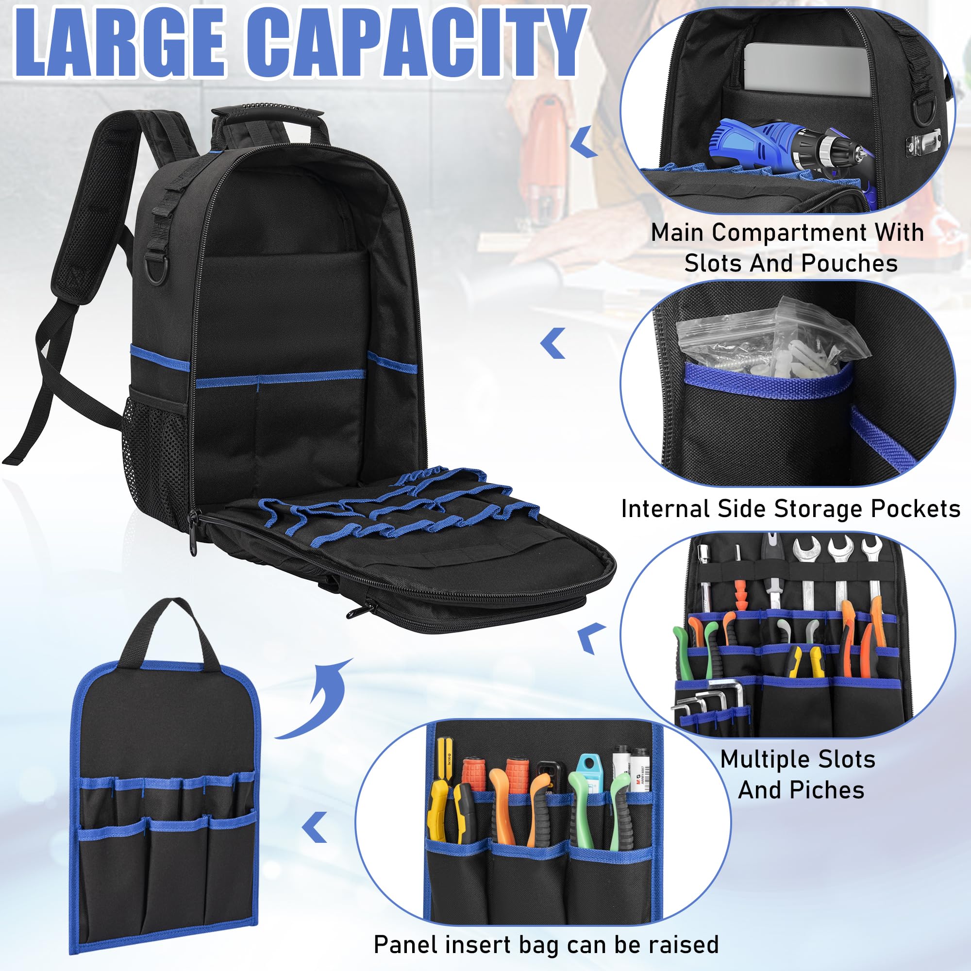 Heavy-Duty Zipper Tool Backpac - Backpack Insert Organizer 评论和价格