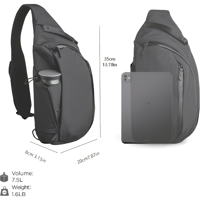 Right Shoulder Chest Bag 7.5L  - Sling Backpack Shoulder 评论和价格