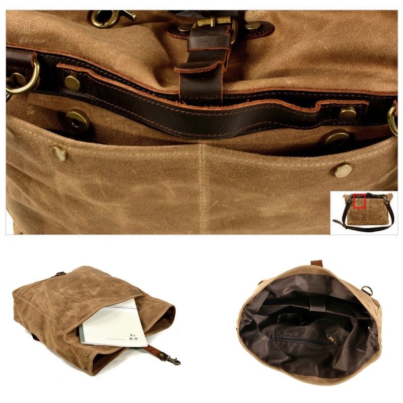 Vintage Men Motorcycle Backpac - Leather Backpack Vintage 评论和价格