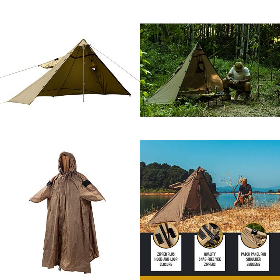 TENTSFORMER Hooded Poncho 4-in - Rain Cover Backpack 评论和价格