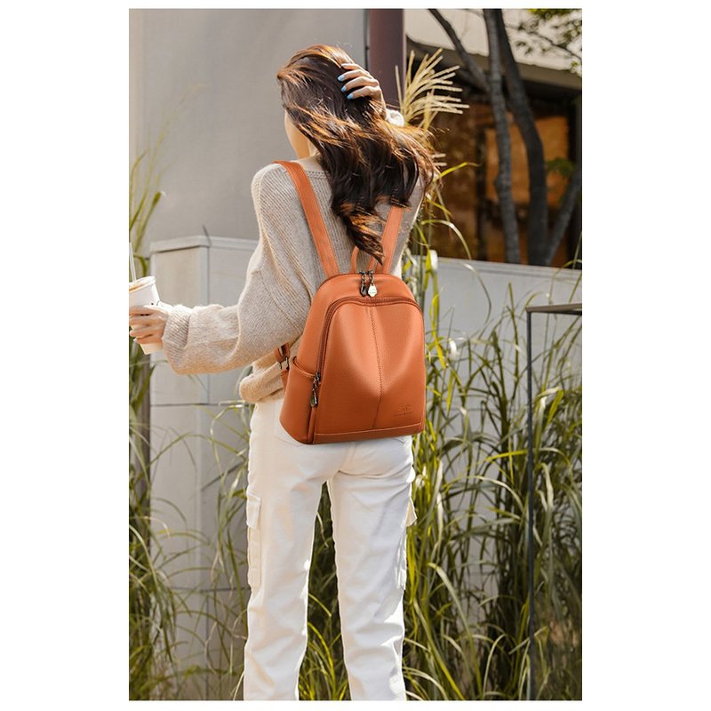 New Korean Soft pu Leather Lar - Leather Backpack Vintage 评论和价格